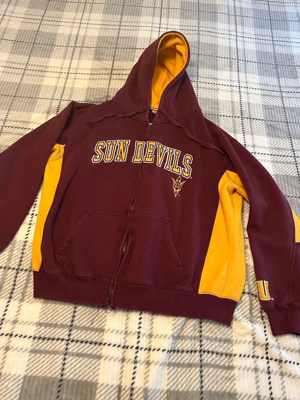 Arizona State University Sun Devils Colosseum Full Zip Hoodie Sweatshirt Size XL